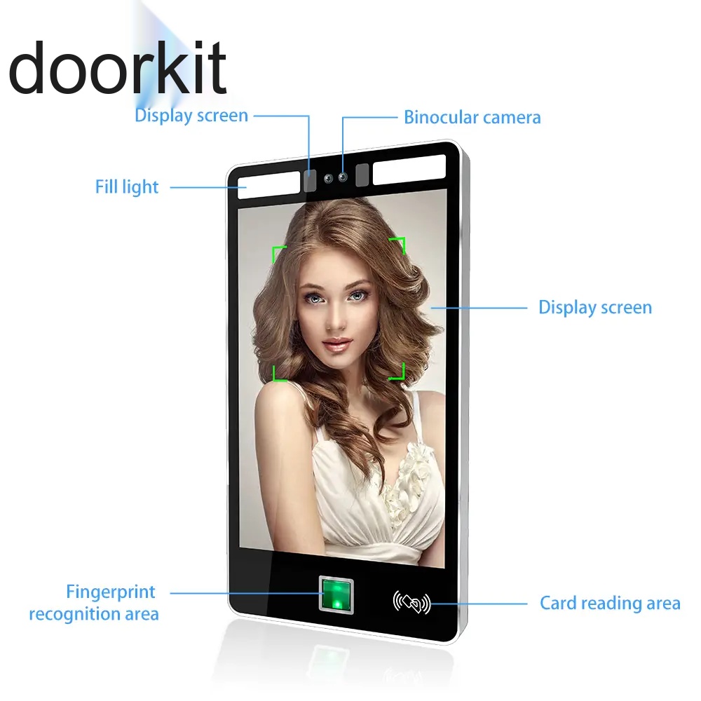 Advanced Metal Silver Black Time Attendance Machine With Fingerprint Facial Recognition For Wholesale
