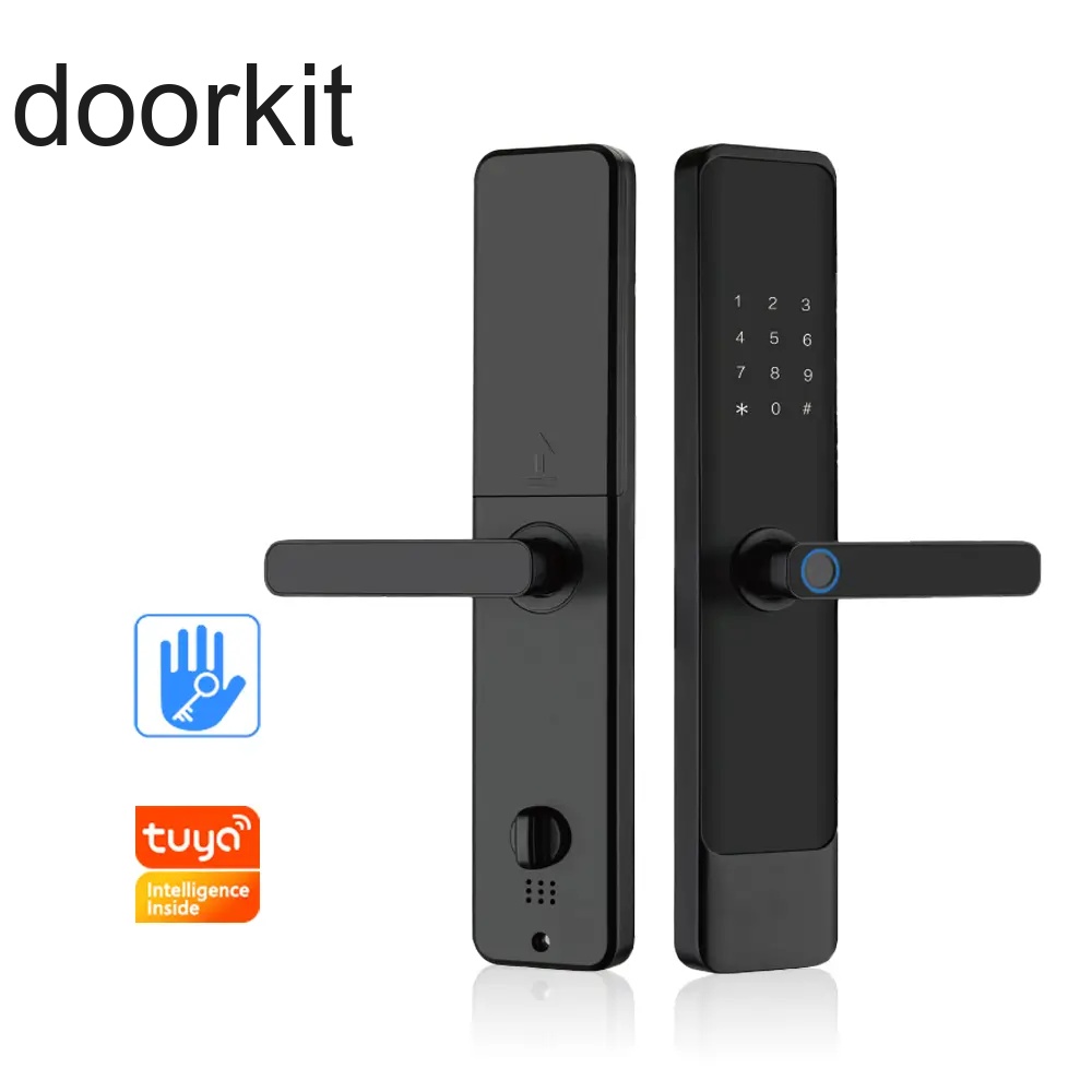 Tuya WIFI Or TTLock Bluetooth Fingerprint Unlock Smart Intelligent Door Handle Lock With Single Handle For Wholesale