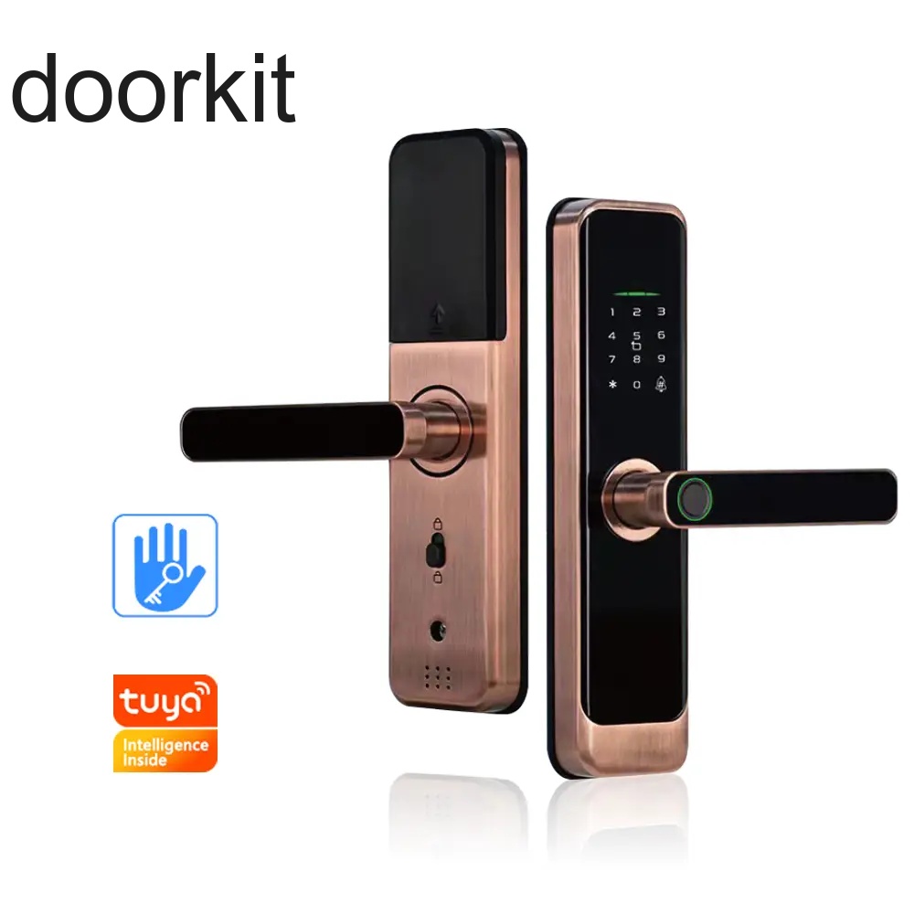 Metal Body Tuya WIFI Or TTLock Bluetooth Fingerprint Unlock Smart Intelligent Door Handle Lock For Wholesale