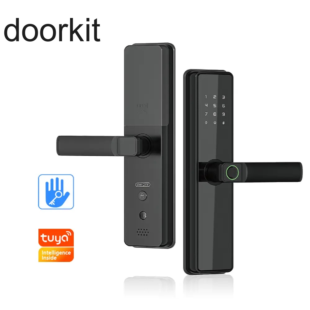 Black Metal Body Tuya APP / TT Lock APP Unlock Smart Intelligent Lock Fingerprint Door Lock Hotel Lock